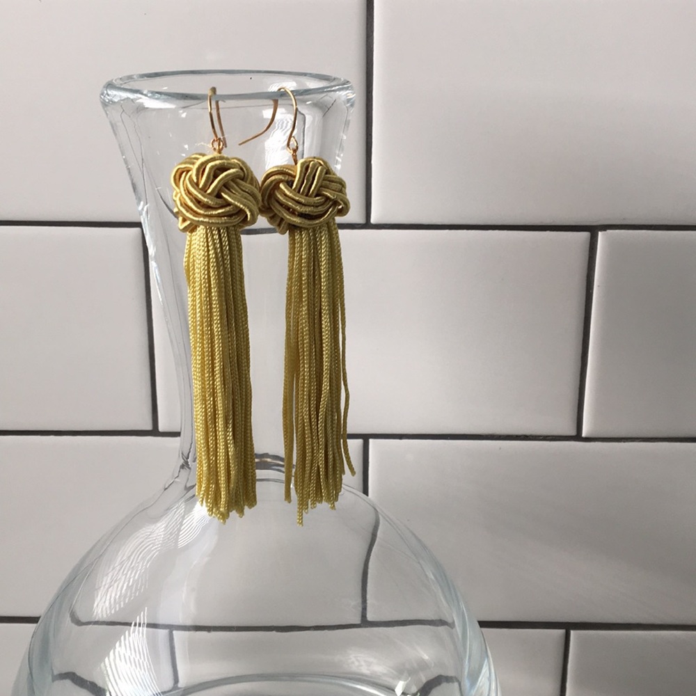 Golden Knotted Tassel Earrings